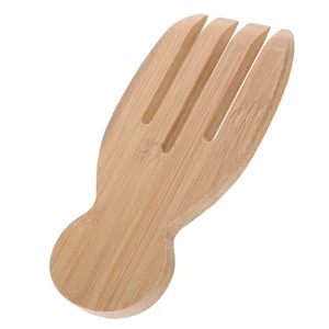 Bamboo Salad Hands Bamboo Salad Server Wooden Kitchen Helper With Smooth - Picture 1 of 10