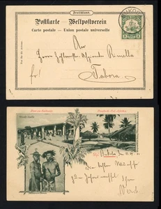 1901 German East Africa Postcard To Tobora 3p Kaiser's Yacht, Fine Bukoba CDS - Picture 1 of 3