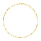 10K Yellow Gold Thin 2.5mm Figaro Chain Bracelet or Anklet Mens Womens 7" 8" 9"