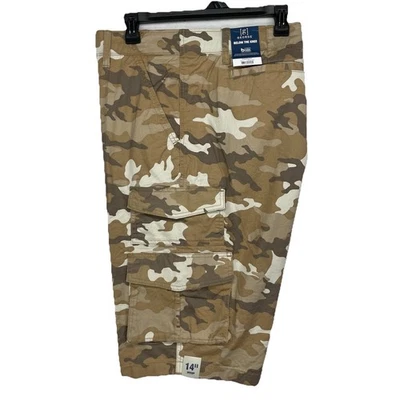 NEW! Mens Below The Knee Cargo Shorts (40x14) DESERT CAMO TAN Cotton Stretch NWT - Image 1 of 4