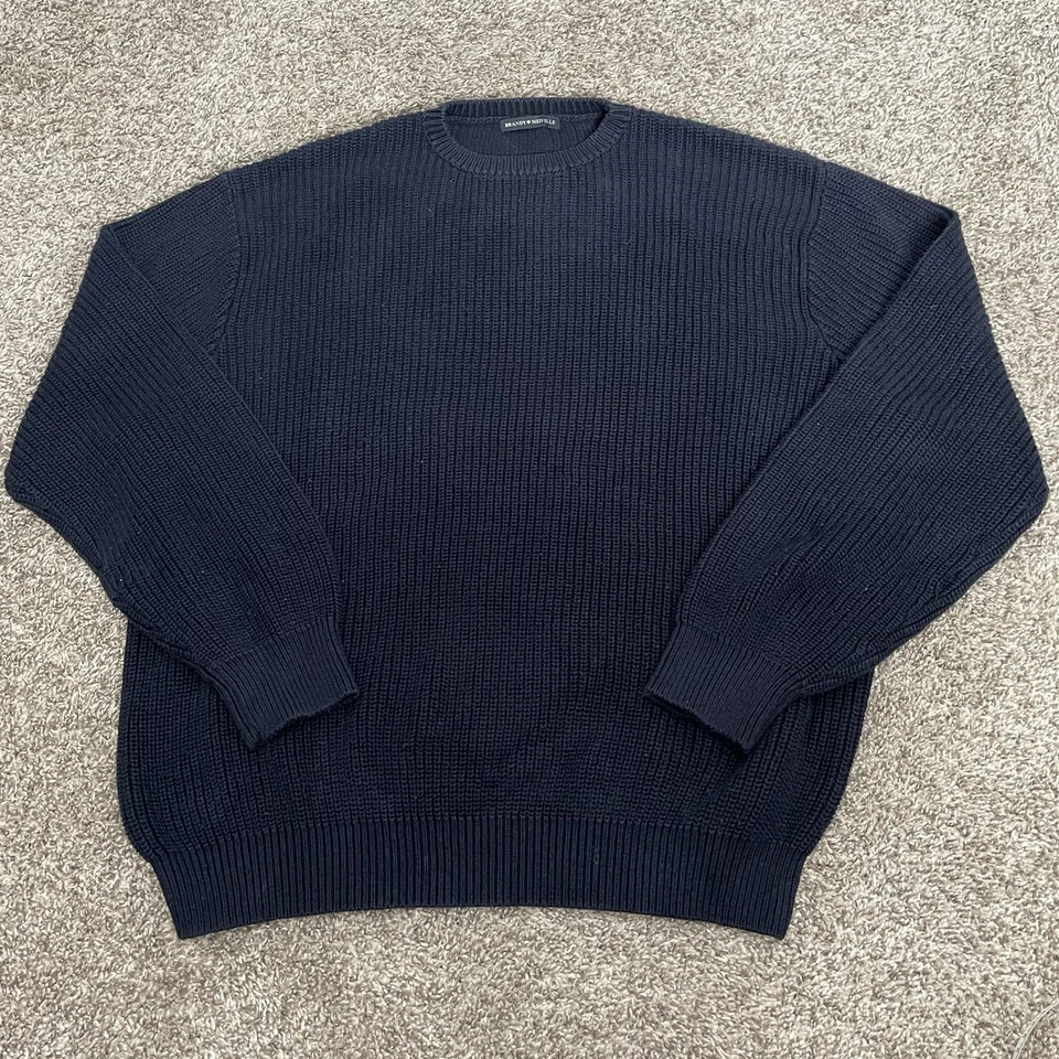 Suéter Brandy Melville Para Mujer XL Azul Marino Grueso Acanalado Pescador Tejido Preppy Foto 1 de 4