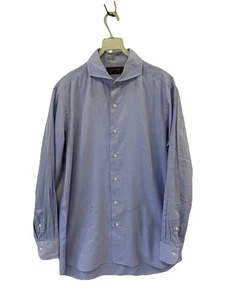 Maker’s Shirt Kamakura 200 Series Men’s Dress Shirt Blue 100% Cotton Size M #C13 - Picture 1 of 8