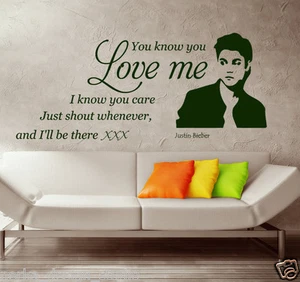WANDTATTOO JUSTIN BIEBER Wandzitate VINYL WANDBILD AUFKLEBER STICKER S37 - Bild 1 von 4