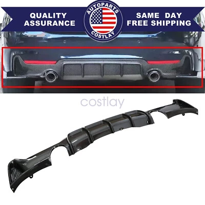 Rear Bumper Lip Diffuser Carbon Style For BMW 4 Series M Sport 2014-2020 - Image 1 of 4