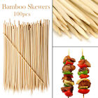 100 BBQ BAMBOO Wooden Skewers Sticks Grill Shish Kebab Fruit Party 20/30cm