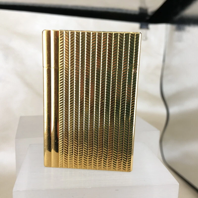 S.T. Dupont Gatsby Wheat Pattern Gold Lighter Cigars Lighter New In Box