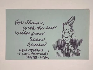 Boceto firmado ilustración de Picayune de Eldon Pletcher New Orleans Times R. Reagan - Imagen 1 de 1