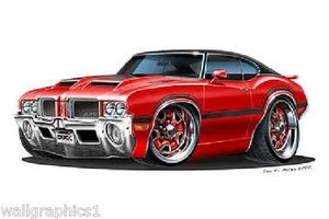 1970-71 Olds 442 350 Wall Art Decal Sticker Graphic Poster Cling Man Cave Decor - Bild 1 von 12