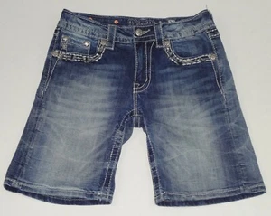 Pantalones cortos de mezclilla para mujer Miss Me con lentejuelas boyfriend talla 25 A10-6 - Imagen 1 de 6