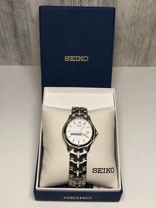 Men's Vintage 1990's SEIKO Silver & Gold Tone Watch w/ Date Window ~ #7N32-0049 - Picture 1 of 14