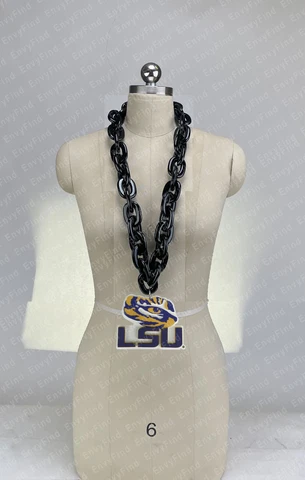 New Louisiana State LSU Tigers Jumbo Black Big Fan Chain Necklace Foam MI USA Cover