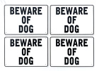 "BEWARE OF DOG" 10" x 7" WARNING SIGN, 4 SIGN SET, METAL