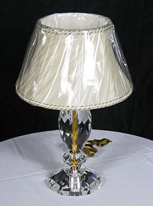 LUME LAMPADA DA TAVOLO CRISTALLO VETRO ORO PARALUME PLISSE ART.LU5 made italy - Picture 1 of 2