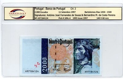 Portugal - 2.000 Escudos 1997 11 Setembro A/UNC - Serial A97184124 PICK# 189c.4 - Image 1 of 3