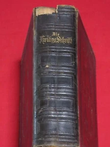 1902 GERMAN BIBLE / BLACK LEATHER - Picture 1 of 12