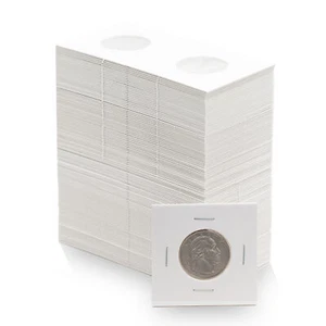 100 Coin Shield Quarter 2x2 Coin Flips – 25 Cent Mylar Coin Holders – PVC Free - Picture 1 of 7
