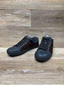 Born Black Leather Cheetah Print Sneakers Women's See Pictures for Sizing 8 1/2 - Picture 1 of 8