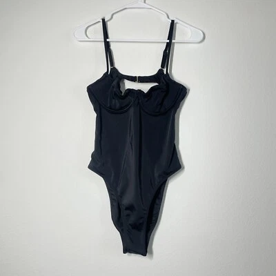 Traje de baño Victoria's Secret de una pieza para mujer M negro con aros espalda abierta informal Foto 1 de 4