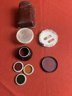 Lote de lentes de câmera vintage Hoya 52mm Agfa 32mm lentes coloridas bolsa de couro - Imagem 1 de 4
