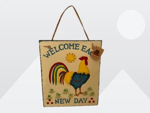 Simply Slates 12"x10" Multi Color Welcome Each New Day Slate Hanging Art Decor - Picture 1 of 8