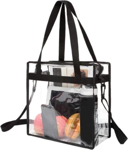 Clear Tote Bag Stadium Event Approved Sports Events Messenger School Work Beach - Picture 1 of 12