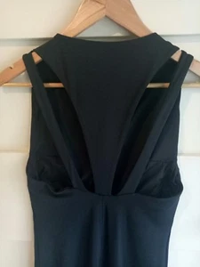 Kookai Black Bodycon Women's Dress Size 1 Cut Out Detail Back Shelf Bra LBD EUC - Picture 1 of 5