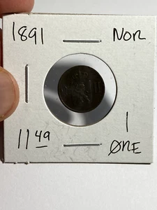 1891 Norway 1 Ore - Picture 1 of 2