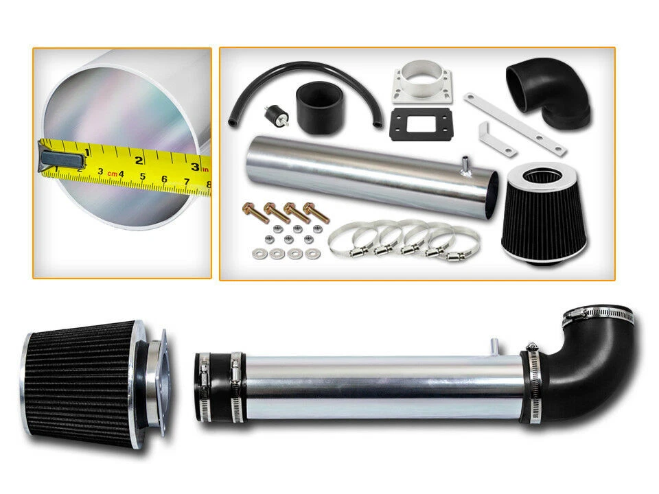 Hps Performance Kit De Admisión De Aire Corto Negro + Escudo | Meses
