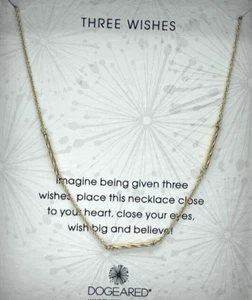 Dogeared Three Wishes Stationed Twisted Tubes Silver 18'' Necklace Pendant 478 - Picture 1 of 2