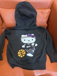 SACRAMENTO KINGS HELLO KITTY Hoodie Toddler 4T Hoody Black Team Store Brand New - Picture 1 of 5
