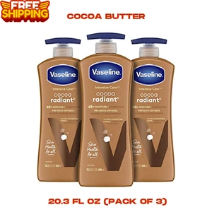 3 Vaseline Intensive Care Body Lotion for Dry Skin Cocoa Radiant Lotion 20.3 oz - Picture 1 of 7