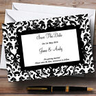 Black & White Damask Personalised Wedding Save The Date Cards