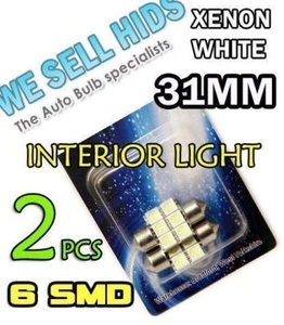 6 SMD 31mm LED White interior light bulbs 269 Honda Toyota Mazda Pajero UK STOCK - Picture 1 of 1