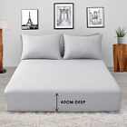 Extra Deep 40cm Fitted Sheet Bed Sheets Single Double King Super King Size  