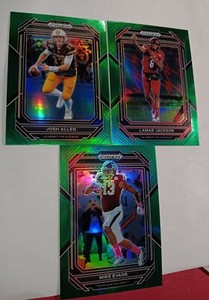 Josh Allen Lamar Jackson Mike Evans 2022 Panini Prizm 3 Green Prizm Insert PRIZM