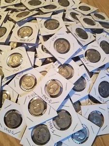 Washington 90% argento quarto lotto di 20 quarti 1932-1964 valore nominale $5 - Foto 1 di 3