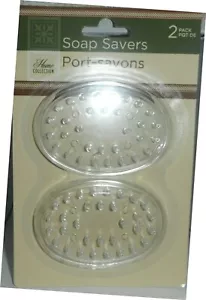 2 Home Collection Soap Saver Holder Dish Clear Oval 3.25" x 2.25" Flexible - Picture 1 of 6