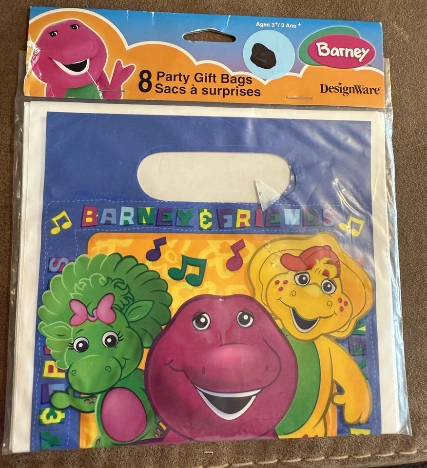 8 Designware Barney Birthday Party Treat Goody Gift Bags American Greetings