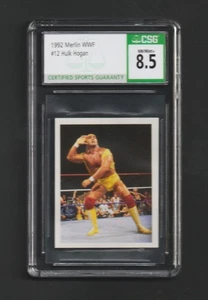 1992 Merlin WWF HULK HOGAN #12~ WWE ~ High-End CSG 8.5 ! - Picture 1 of 2