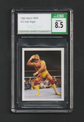 1992 Merlin WWF HULK HOGAN #12~ WWE ~ High-End CSG 8.5 ! - Image 1 of 2