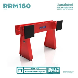 RRM160 Rusty Rails TT Gauge (1:120 Scale) Rawie Buffer Stop V1 - Pack of 5 - Picture 1 of 1