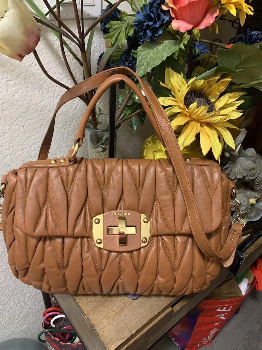 Miu Miu Buckle Leather Exterior Bags & Handbags for Women for sale