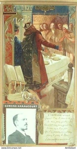 Chromo Lefevre Utile LU Haraucourt Edmond "Le Roi Robert" Autographe - Picture 1 of 2