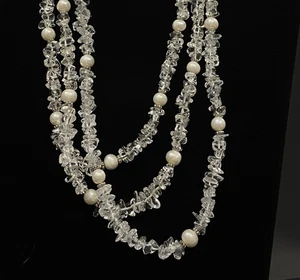 Collana Vintage Unica Grossa Multifilo Perline Finta Perla Old Money Preppy - Foto 1 di 15