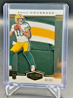 2020 Panini Plates & Patches JORDAN LOVE RC 3 Color Jersey Patch 33/80 Packers - Image 1 of 2