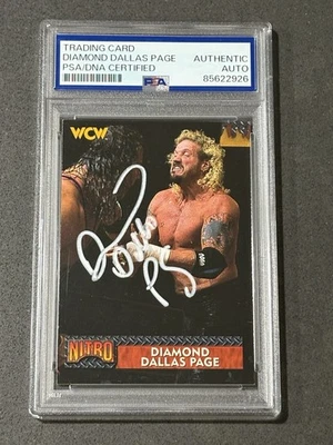 DIAMOND DALLAS PAGE 1999 TOPPS WCW/NWO NITRO SIGNED AUTOGRAPHED CARD PSA/DNA - Image 1 of 2