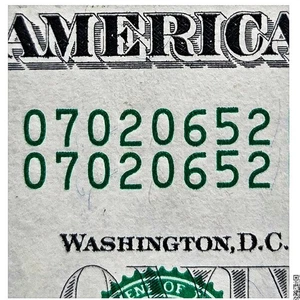 Same Matching Serial Number $1 Bill. Duplicate Serial Number. Unique Dollar. - Picture 1 of 4