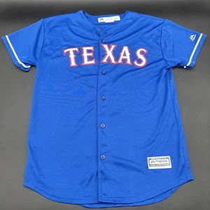 Vintage Majestic Texas Rangers Baseball Jersey Mens Sz Youth L MLB - Picture 1 of 12