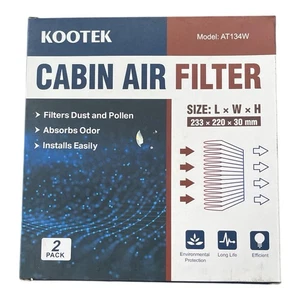 2 Premium Cabin Air Filter includes Activated Carbon TCF285 AT134W 233x220x30 N - Picture 1 of 2
