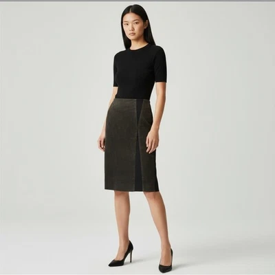 Poleci Black Brown Midi Size 6 Skirt - Image 1 of 4
